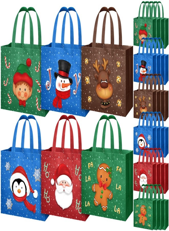Clysee 24 Pcs Christmas Gift Bags with Handles 12.6 x 9.8 x 6.7 Inch Large Non-Woven Tote Bags Christmas Reusable Treat Bags for Gifts Wrapping Shopping Xmas Holiday Party Favors - Image 1